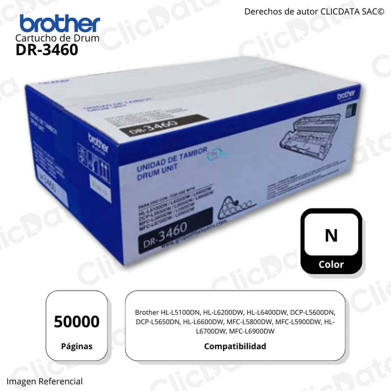 Drum Brother DR3460 Negro 50,000 Pág. L6200DW, L6900DW Original