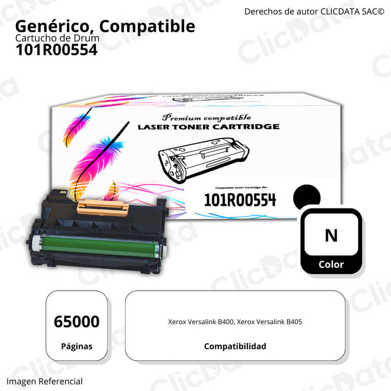 Drum Xerox 101R00554 Negro 65.000 Pág. B400, B405 Compatible