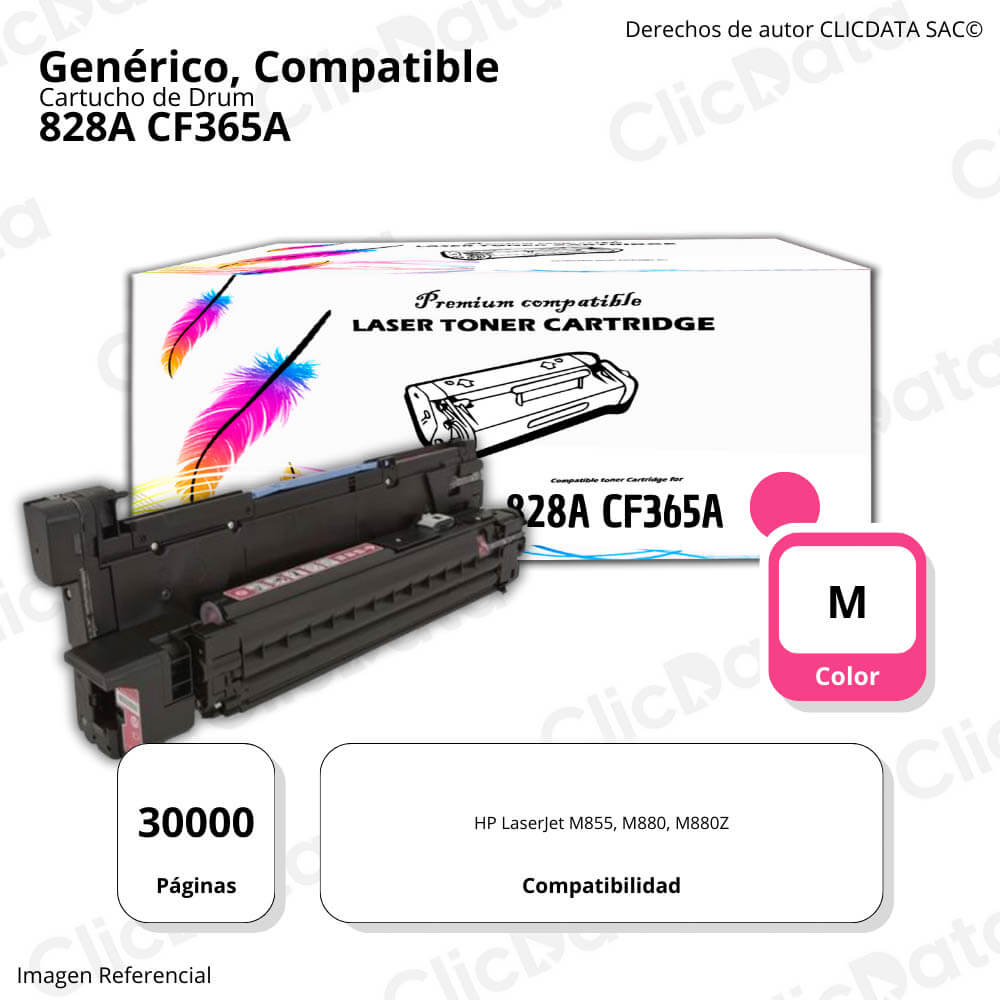 Drum HP 828A Magenta CF365A 30,000 Pág. M855, M880 Compatible