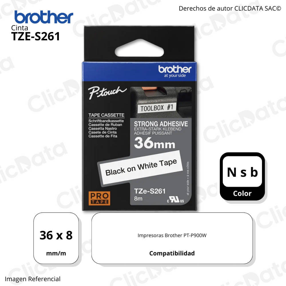 Cinta Brother Tze-s261 36mm x 8.00 M PTP900W Original