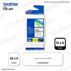 Cinta Brother Tze-261 36mm x 8,00 M. Brother PTP900W Original