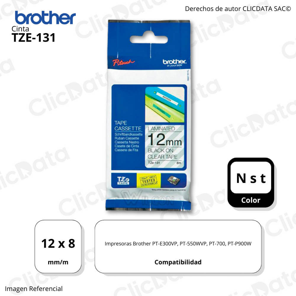 Cinta Brother Tze-131 12mm x 8 M. PTE300VP,PTP900W Original