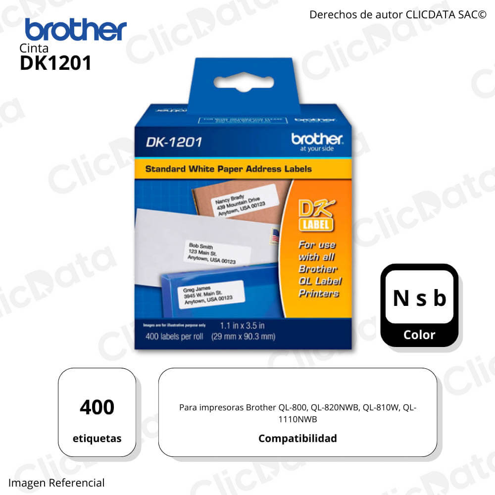 Cinta Brother Dk 1201 62mm x 30,4m. QL800 Original