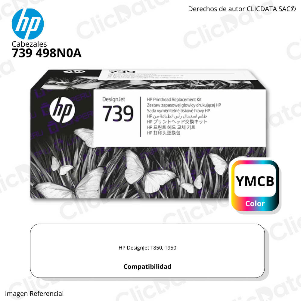 Cabezal HP 739 498N0A Negro y colores T850, T950 Original