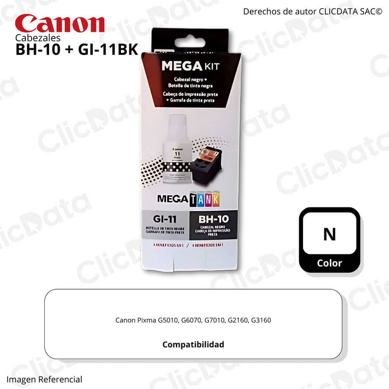 Cabezal Canon combo BH 10 + GI 11BK Negro G21060, G3160 Original