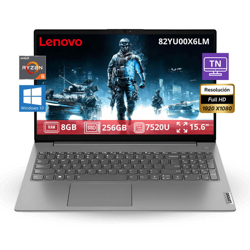 Laptop lenovo 15.6" V15 G4 AMN 8GB Ram 256gb ssd AMD 82YU00X6LM