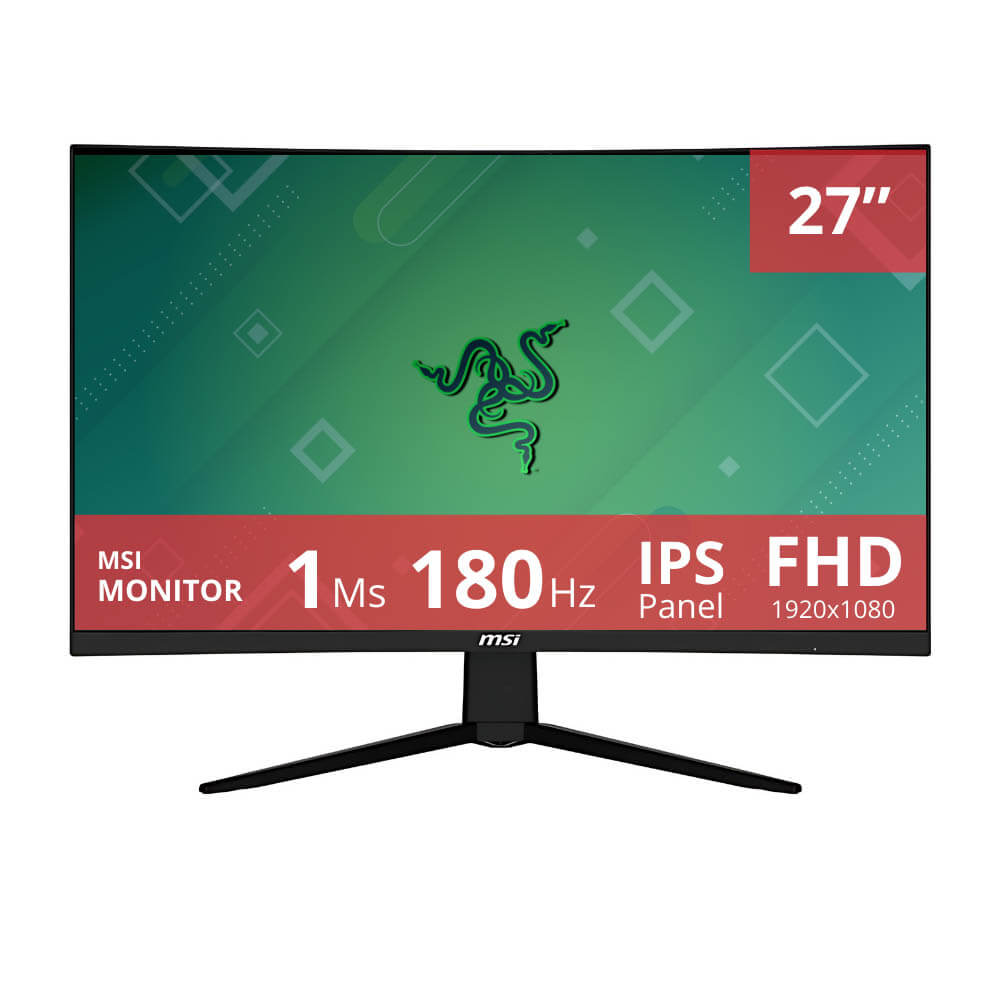 Monitor Curvo Gaming MSI 27" G27C3F 180hz 1ms VA FHD, AMD, DP, HDMI