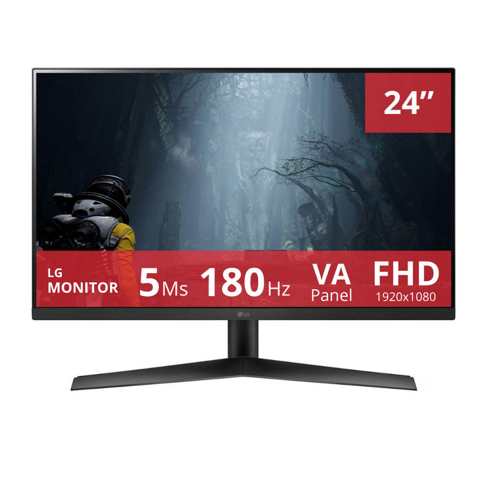 Monitor Lg 24" 24GS50F-B 180hz 5ms full Hd VA HDMI, Display Port