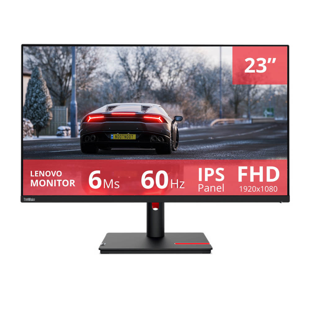 Monitor Lenovo 23" T23i-30 60hz 6ms FHD IPS HDMI VGA, DP Color Raven