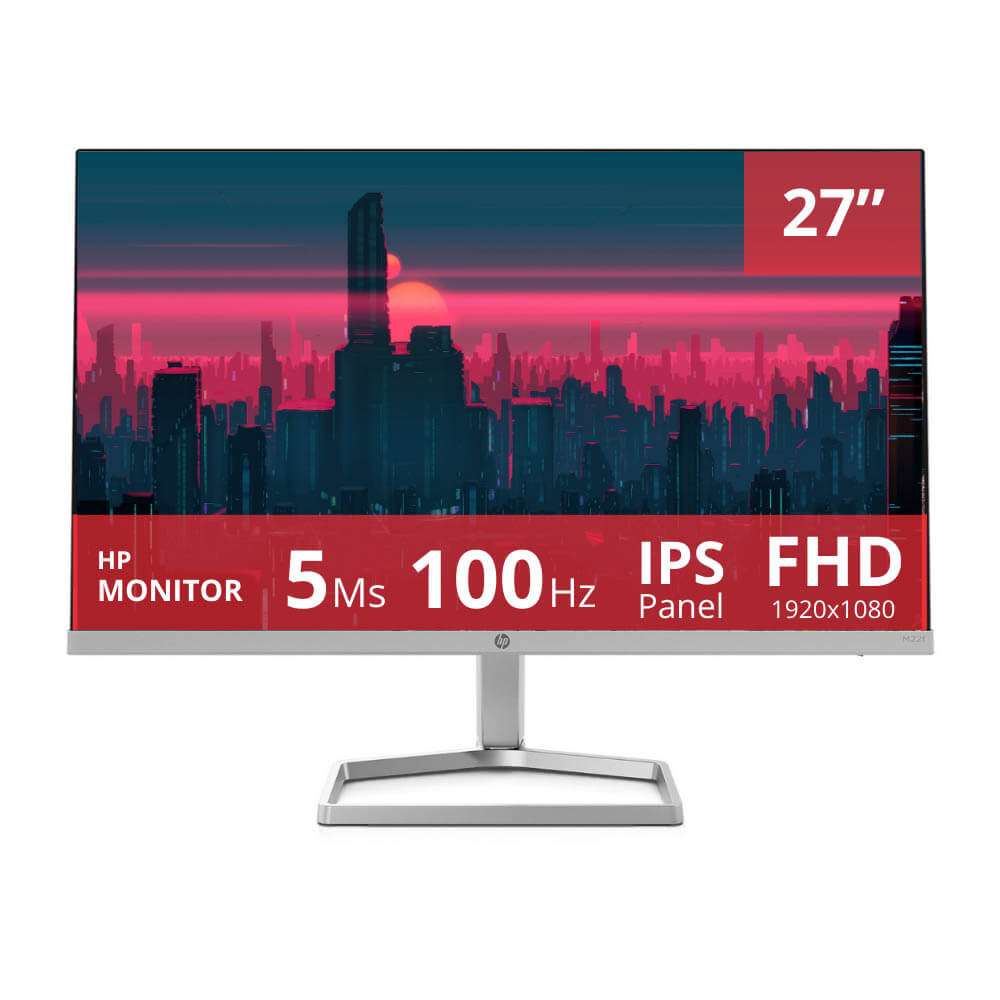 Monitor Hp 27" S5 527SW 100hz 5ms full Hd IPS HDMI, VGA Plateado