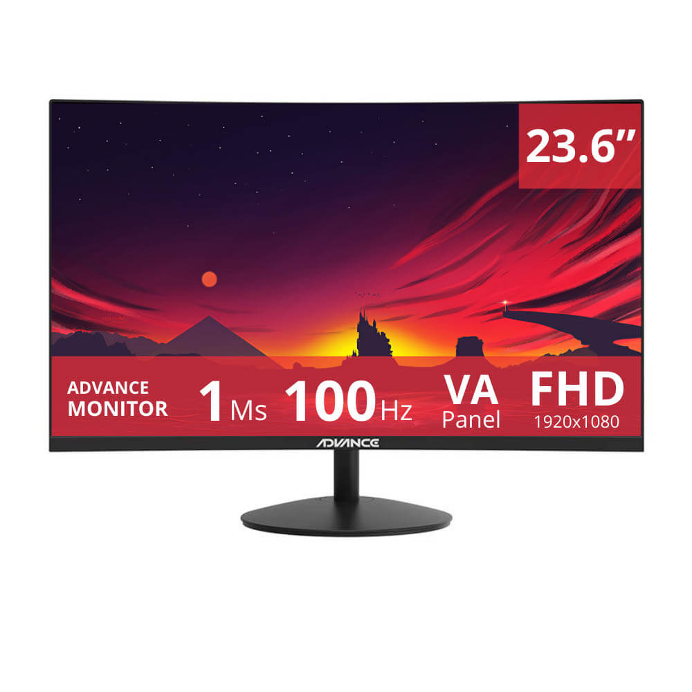 Monitor Curvo Advance 23.6" ADV 2452s 100hz 1ms full Hd VA HDMI, DP