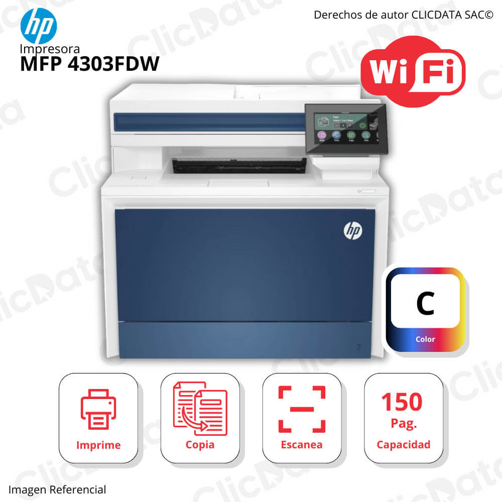 Impresora Hp Mfp 4303Fdw Imprime, Escanea, Copia, Fax Multifuncional