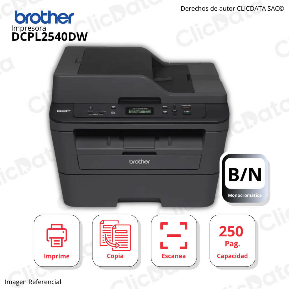 Impresora Brother Dcp-L2540Dw Imprime, copia, escanea, Duplex