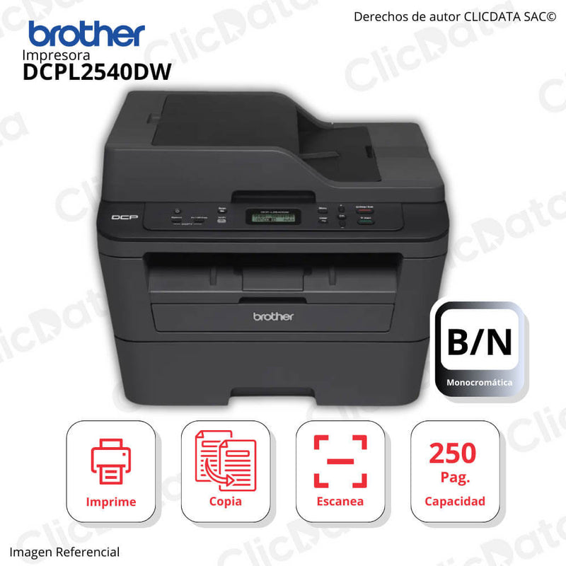 Impresora Brother Dcp-L2540Dw Imprime, copia, escanea, Duplex