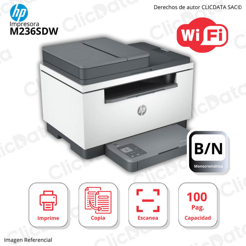 Impresora Hp LaserJet M236Sdw Imprime, Copia, Escanea Multifuncional