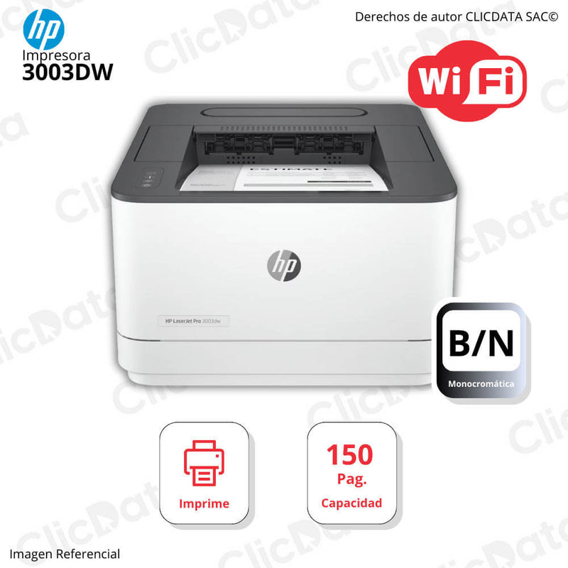 Impresora Hp Laserjet Pro 3003Dw Solo Impresión Monocromática