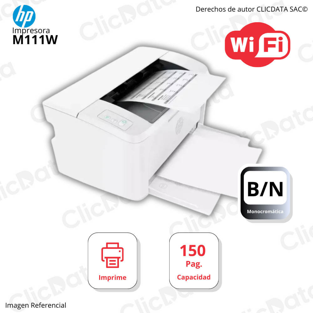 Impresora Hp Laserjet M111W Imprime, Wifi, Bluetooth, USB 2.0 Monocromatico