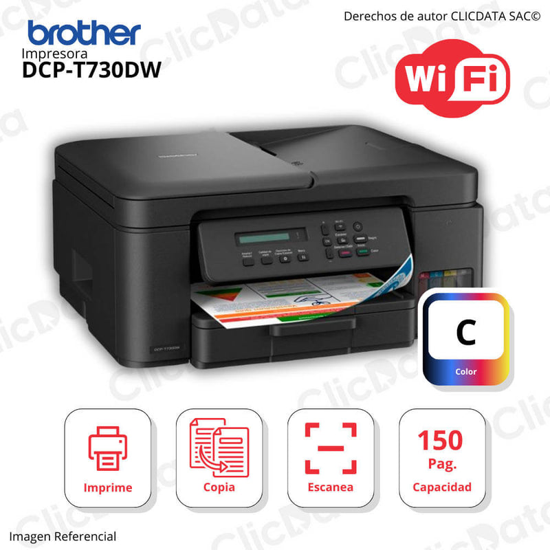 Impresora Brother Dcp T730Dw Imprime, Copia, Escanea, Dúplex