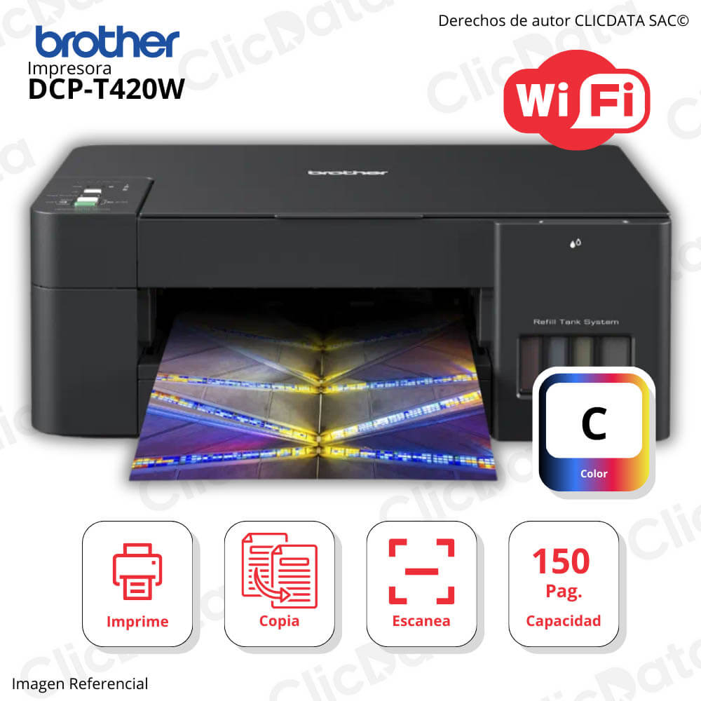 Impresora Brother Dcp T420W Imprime, Copia, Escanea Wifi, Usb