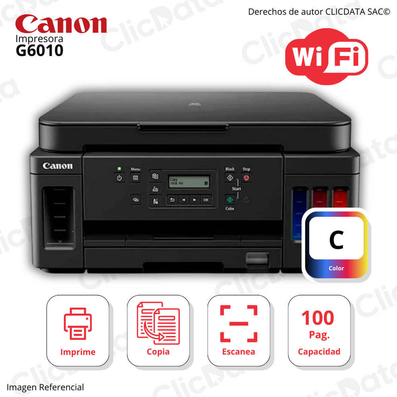 Impresora Canon Pixma G6010 Imprime, Escanea, Copia, Wifi, Duplex