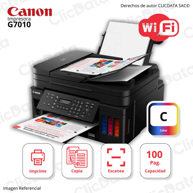 Impresora Canon Pixma G7010 Imprime, Escanea, Copia, Fax Color