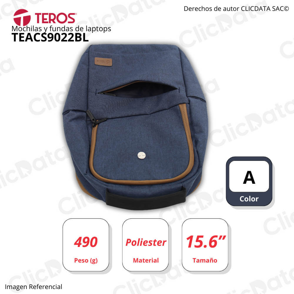 Mochila Teros TE-ACS9022BL Azul Poliéster Almacen. Multipropósito