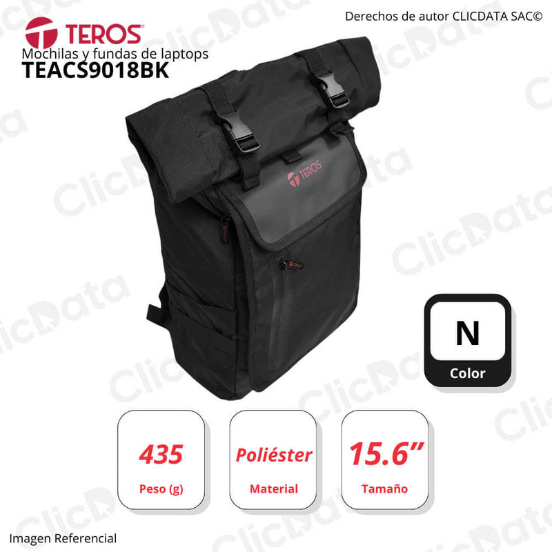 Mochila Teros TE-ACS9018BK Neg. Poliéster Almacen. Multipropósito