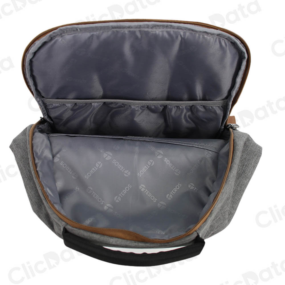Mochila Teros TE-ACS9023GR Gris Poliéster Almacen. Multipropósito