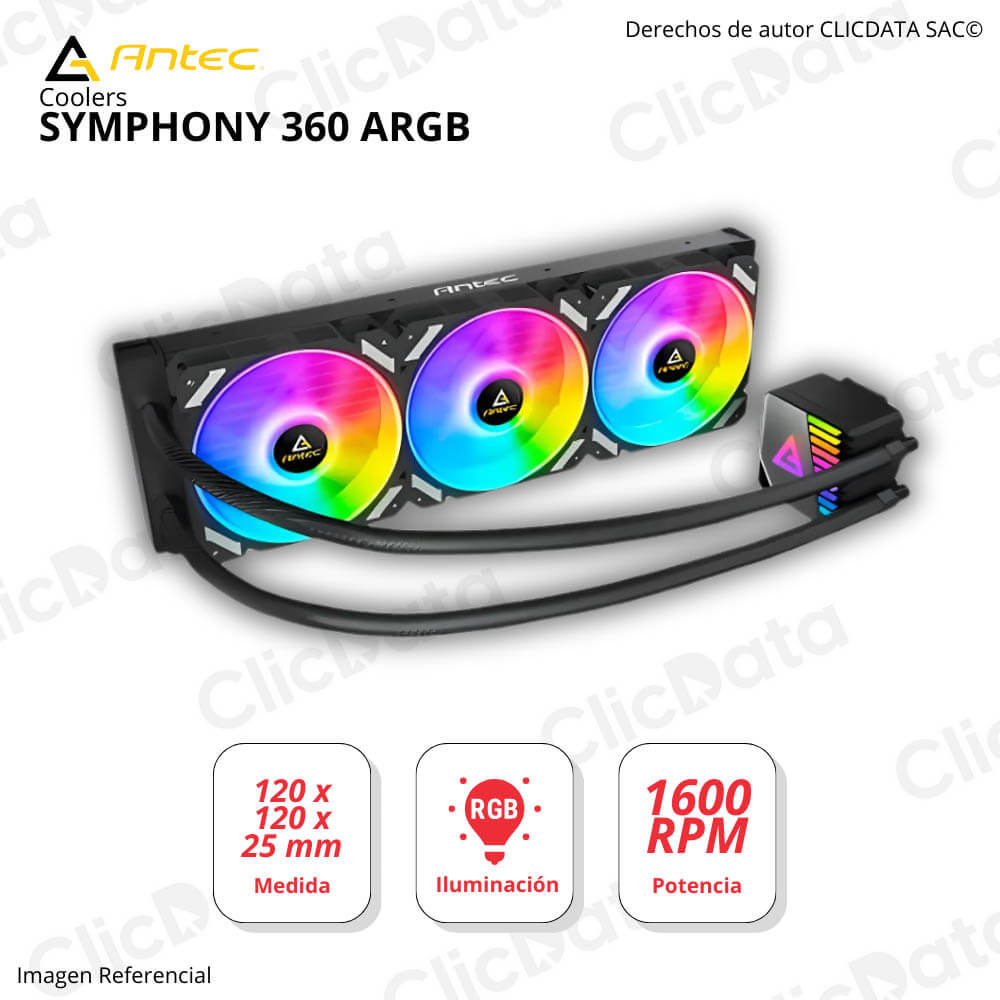 Cooler Antec Symphony 360 White 14 aletas Ventilador ARGB PWM