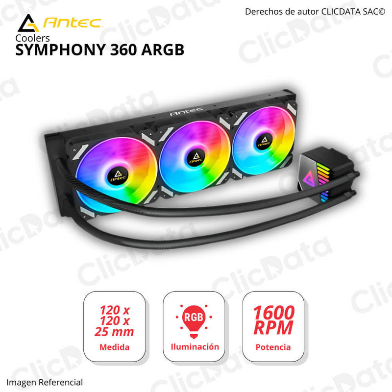 Cooler Antec Symphony 360 White 14 aletas Ventilador ARGB PWM