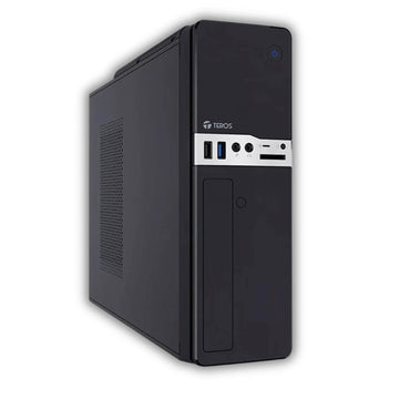 Case Teros TE-1032S Negro Slim 250W USB3.2 HD Audio, Micrófono