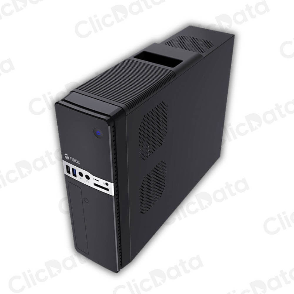 Case Teros TE-1032S Negro Slim 250W USB3.2 HD Audio, Micrófono