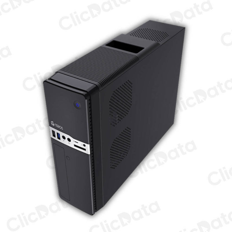 Case Teros TE-1032S Negro Slim 250W USB3.2 HD Audio, Micrófono