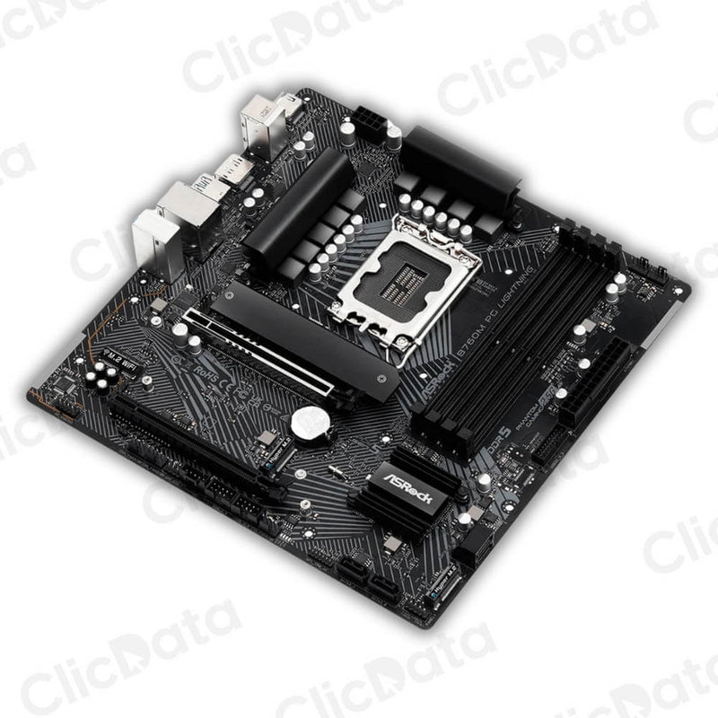 PLACA ASROCK B760M PG LIGHTNING, LGA 1700, DDR5 7200MHz (OC), M.2(PCIe Gen4x4), PCIE 5.0
