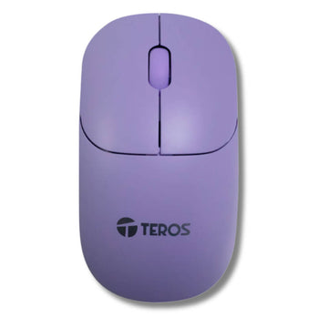 Mouse Teros TE-1219S Negro 3 Botones 1000 DPI, receptor USB morado