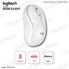 Mouse Logitech M240 Silent Blanco 3 botones Alcance 10m Bluetooth