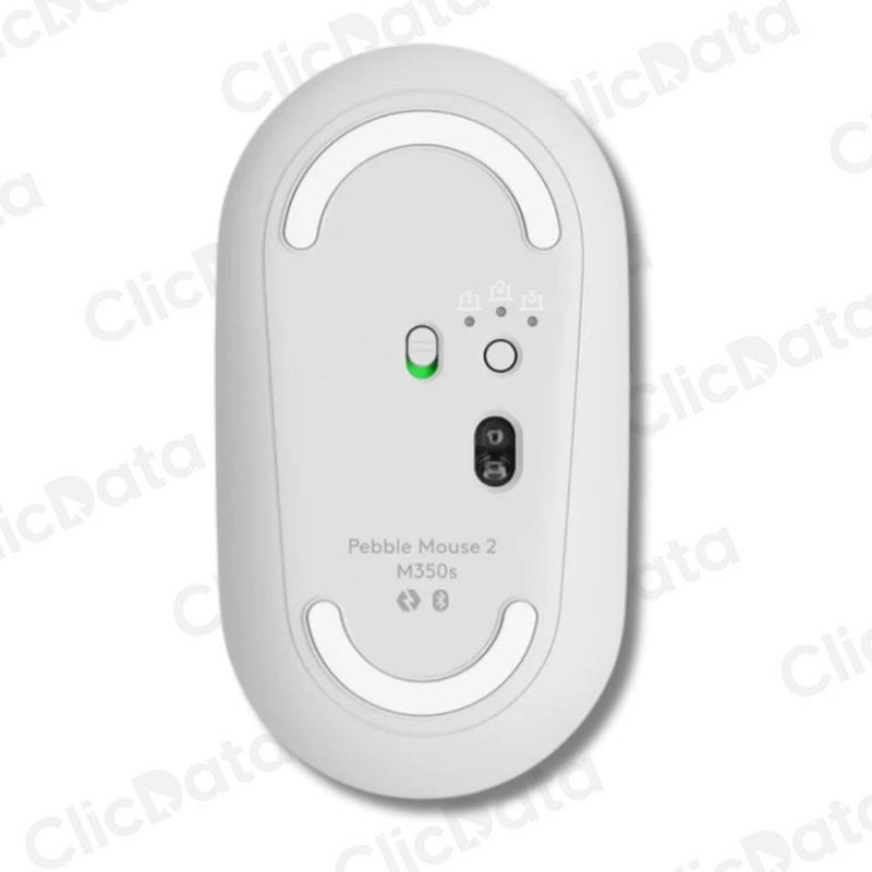 Mouse Logitech Pebble 2 M350S Blanco 3 bot. Alcance 10m Bluetooth