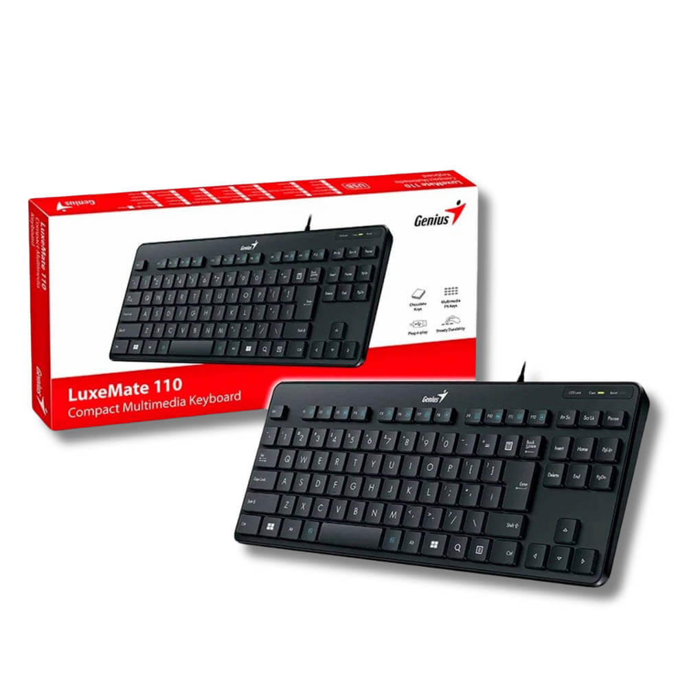 Teclado Genius TKL Luxemate 110 Negro Cable 12 teclas de función 31300012401