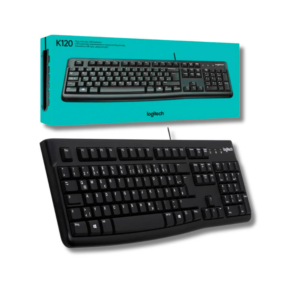 Teclado Logitech K120 Negro Cable 10 millones de pulsaciones