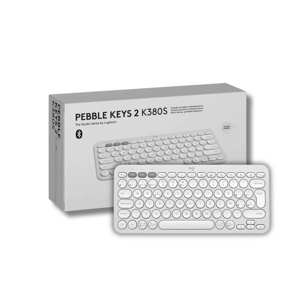 TECLADO LOGITECH PEBBLE 2 K380S BLUETOOTH/WIRELESS SP WHITE (920-011784)-P