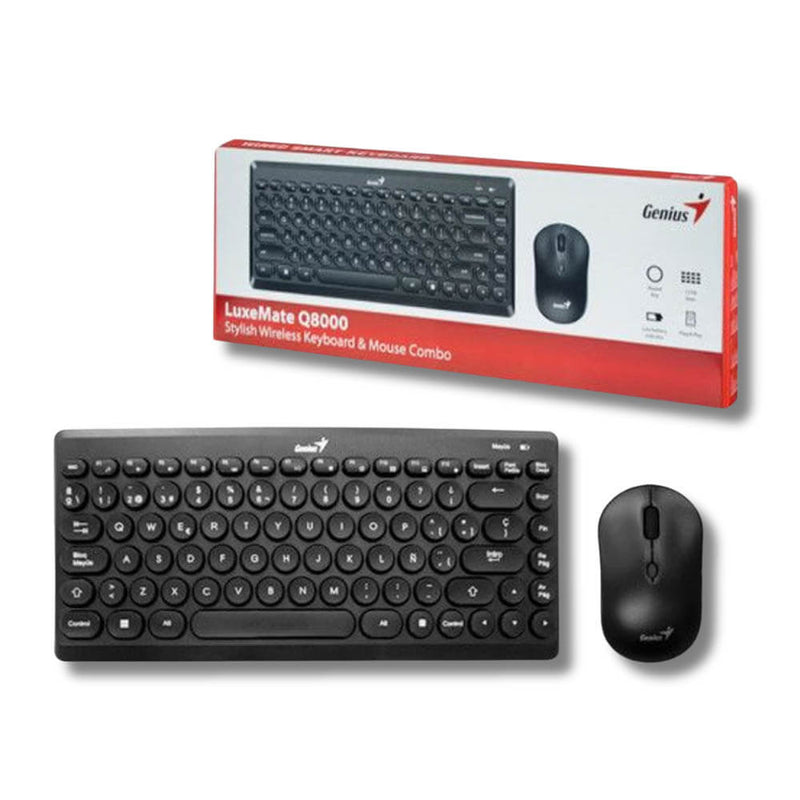 Pack Teclado y Mouse Genius Luxemate Q8000 TKL Negro Inalámbrica
