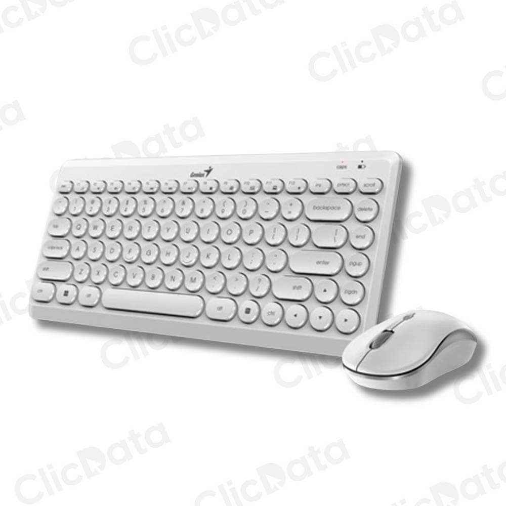 Pack Teclado y Mouse Genius Luxemate Q8000 TKL Blanco Inalámbrica