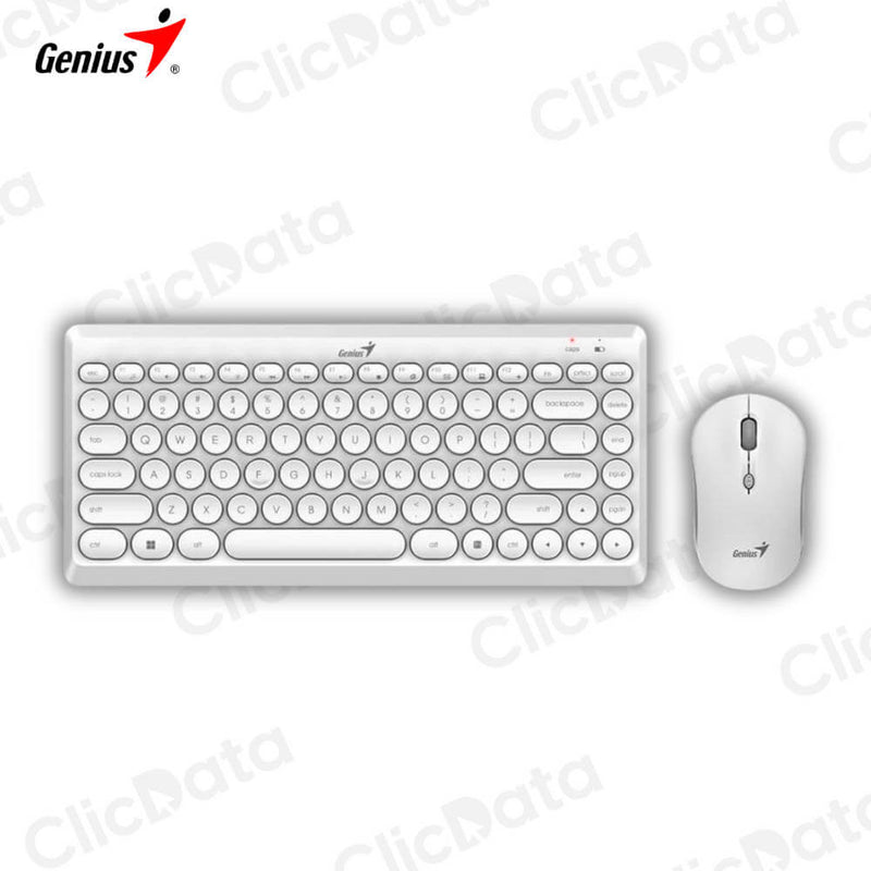 Pack Teclado y Mouse Genius Luxemate Q8000 TKL Blanco Inalámbrica