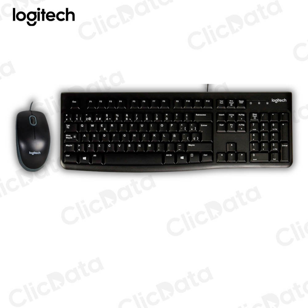 Pack Teclado y Mouse Logitech MK-120 Negro Receptor USB Inalámbrica