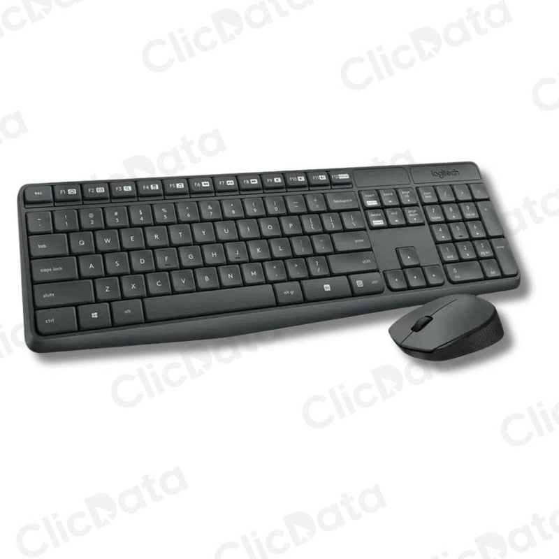 Pack Teclado y Mouse Logitech MK-235 Negro Conexión Inalámbrica