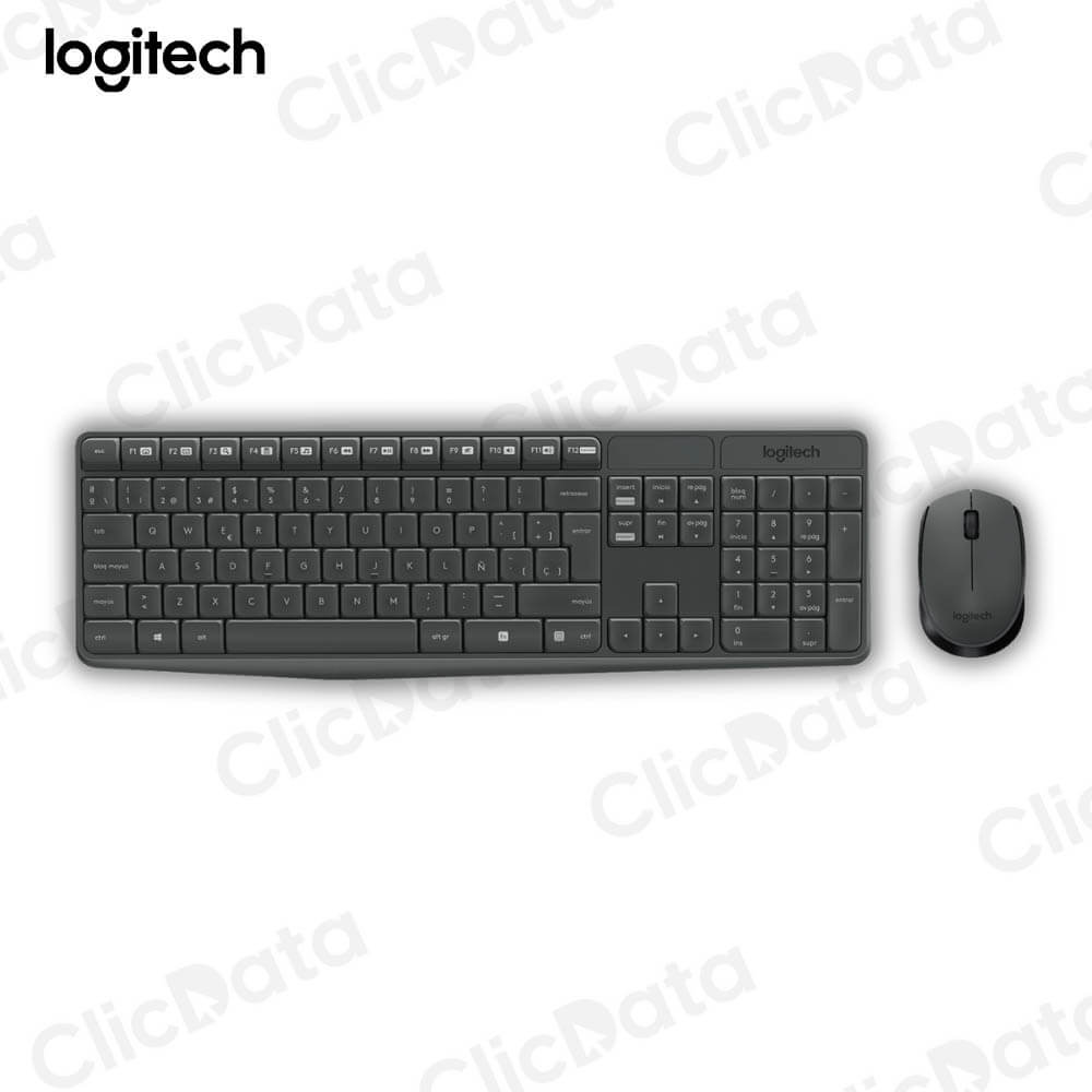 Pack Teclado y Mouse Logitech MK-235 Negro Conexión Inalámbrica