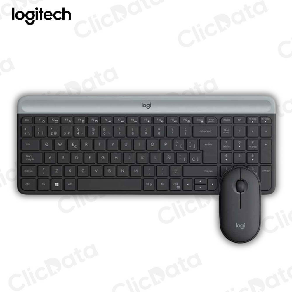 Pack Teclado y Mouse Logitech MK-470 Neg. Receptor USB Inalámbrica