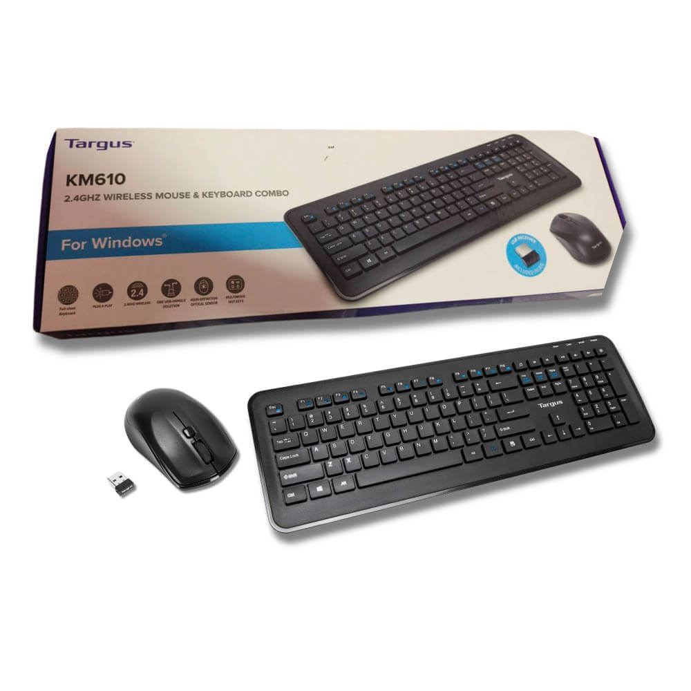 Pack Teclado y Mouse Targus KM610 Negro Receptor USB AKM610ES