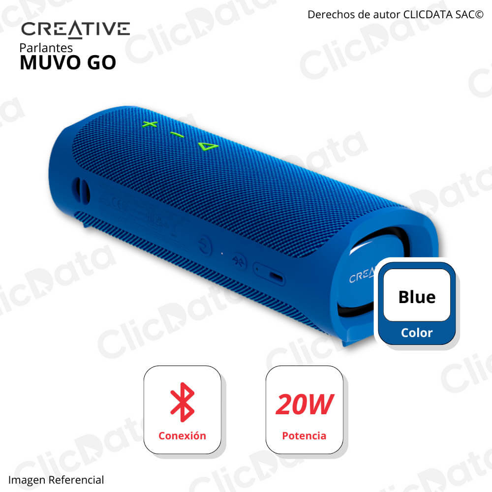 Parlante Creative Muvo Go Bluetooth 20W 18H Ipx7 Blue (51Mf8405Aa001)