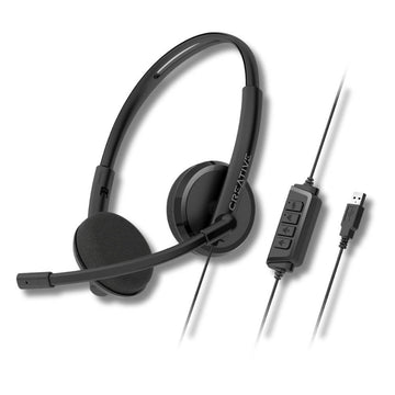 Audífono C/Microf Creative HS220 Negro Cancelación De Ruido Mute Ligero 108G Negro (51Ef1070Aa001)